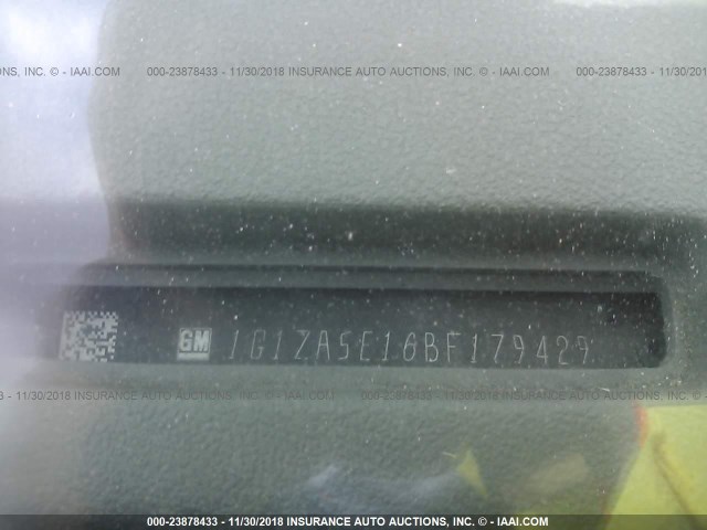 1G1ZA5E16BF179429 - 2011 CHEVROLET MALIBU LS 白色 照片 9