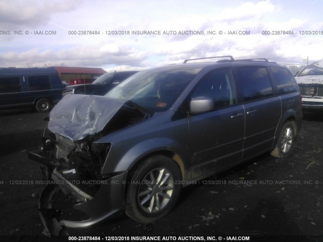 2C4RDGCG1GR328802 - 2016 DODGE GRAND CARAVAN SXT SILVER photo 2