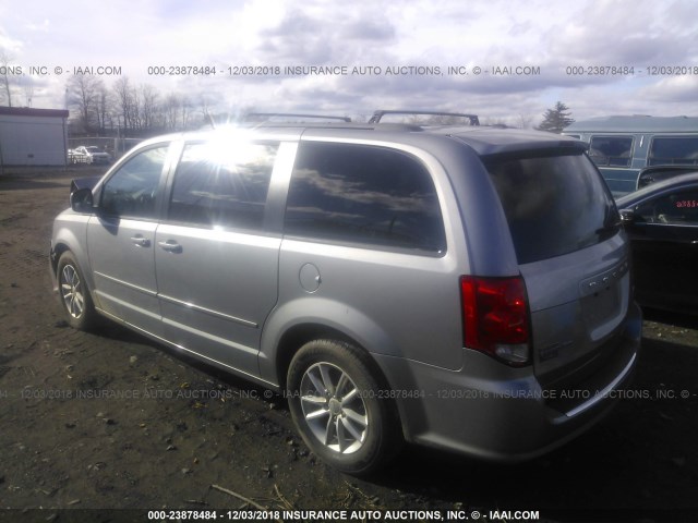 2C4RDGCG1GR328802 - 2016 DODGE GRAND CARAVAN SXT SILVER photo 3