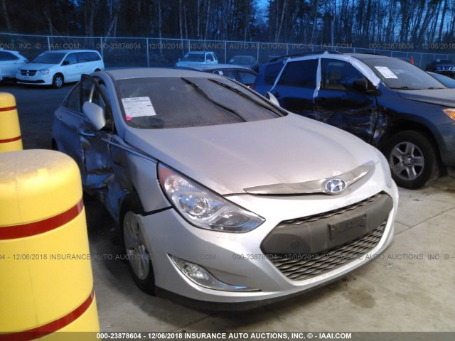 KMHEC4A44EA115297 - 2014 HYUNDAI SONATA HYBRID SILVER photo 1