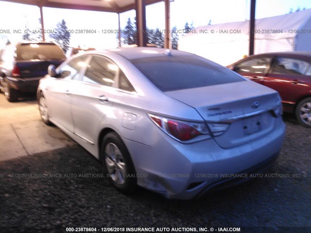 KMHEC4A44EA115297 - 2014 HYUNDAI SONATA HYBRID SILVER photo 3