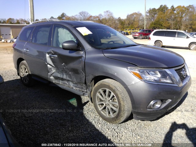 5N1AR2MM6GC633366 - 2016 NISSAN PATHFINDER S/SV/SL/PLATINUM GRAY photo 1