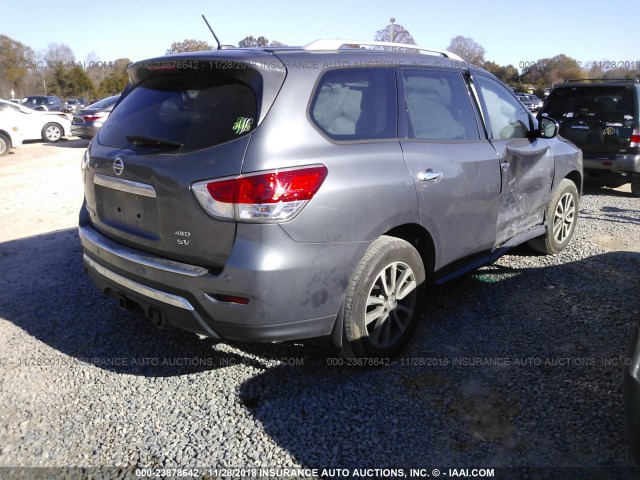 5N1AR2MM6GC633366 - 2016 NISSAN PATHFINDER S/SV/SL/PLATINUM GRAY photo 4