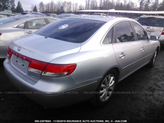 KMHFC46F57A180726 - 2007 HYUNDAI AZERA SE/LIMITED SILVER photo 4