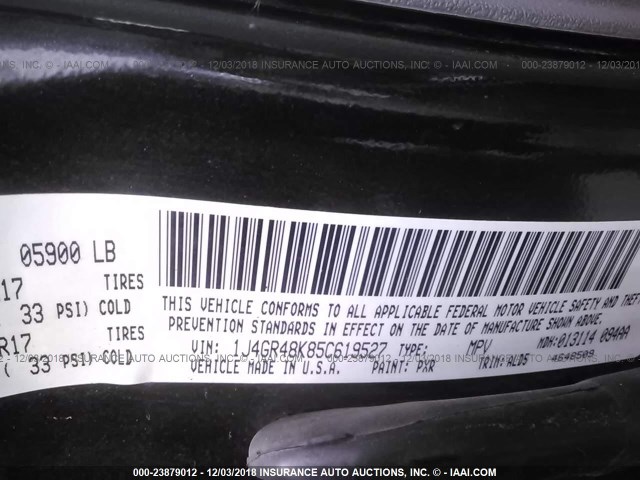 1J4GR48K85C619527 - 2005 JEEP GRAND CHEROKEE LAREDO/COLUMBIA/FREEDOM 黑色 照片 9