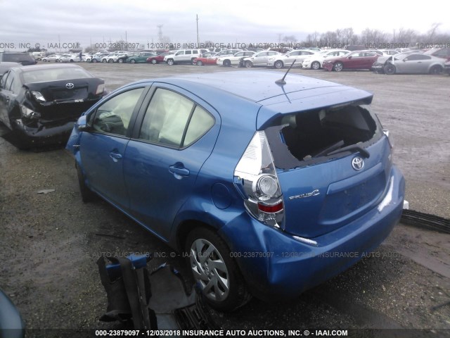 JTDKDTB38E1075908 - 2014 TOYOTA PRIUS C BLUE photo 3