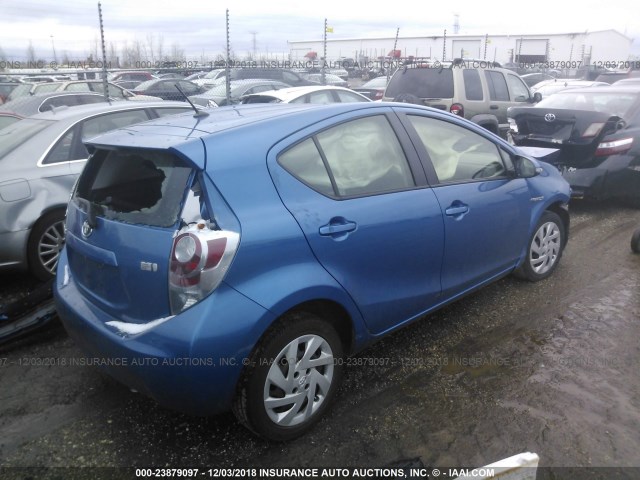 JTDKDTB38E1075908 - 2014 TOYOTA PRIUS C BLUE photo 4