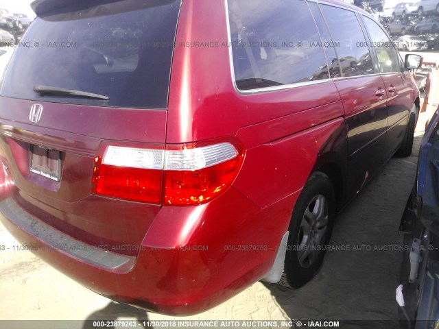 5FNRL38666B401829 - 2006 HONDA ODYSSEY EXL RED photo 4