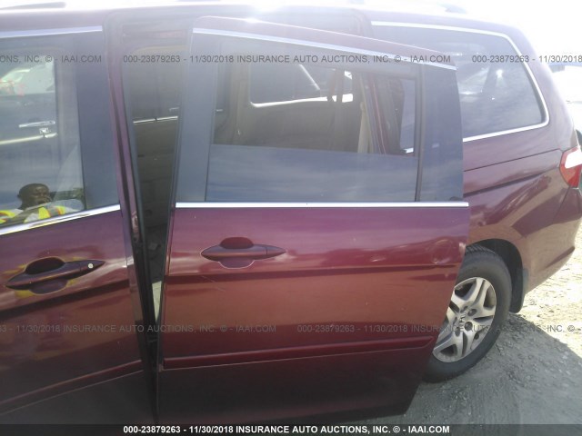 5FNRL38666B401829 - 2006 HONDA ODYSSEY EXL RED photo 6