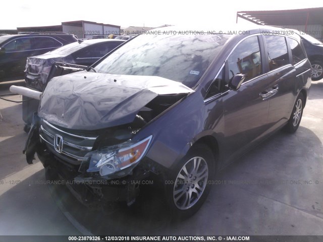 5FNRL5H66CB006864 - 2012 HONDA ODYSSEY EXL GRAY photo 2