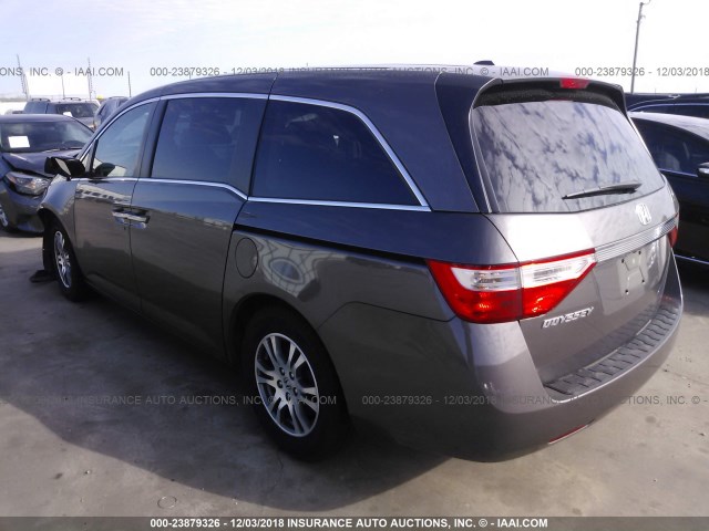 5FNRL5H66CB006864 - 2012 HONDA ODYSSEY EXL GRAY photo 3