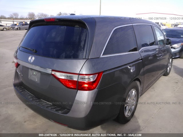 5FNRL5H66CB006864 - 2012 HONDA ODYSSEY EXL GRAY photo 4