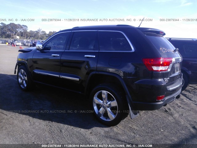 1C4RJFCT0DC654613 - 2013 JEEP GRAND CHEROKEE OVERLAND BLACK photo 3