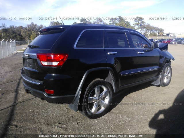 1C4RJFCT0DC654613 - 2013 JEEP GRAND CHEROKEE OVERLAND BLACK photo 4