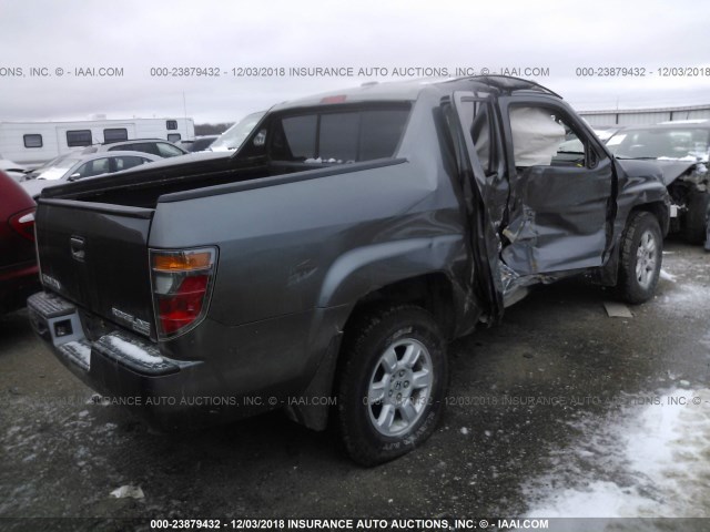 2HJYK16527H551134 - 2007 HONDA RIDGELINE RTL GRAY photo 4