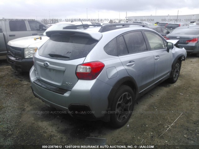 JF2GPACC5E8242251 - 2014 SUBARU XV CROSSTREK 2.0 PREMIUM SILVER photo 4