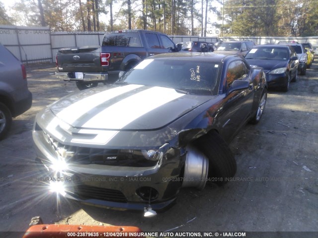 2G1FK1EJ6D9107683 - 2013 CHEVROLET CAMARO 2SS BLACK photo 2