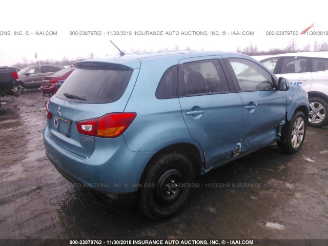 4A4AP3AU1DE013263 - 2013 MITSUBISHI OUTLANDER SPORT ES Light Blue photo 4