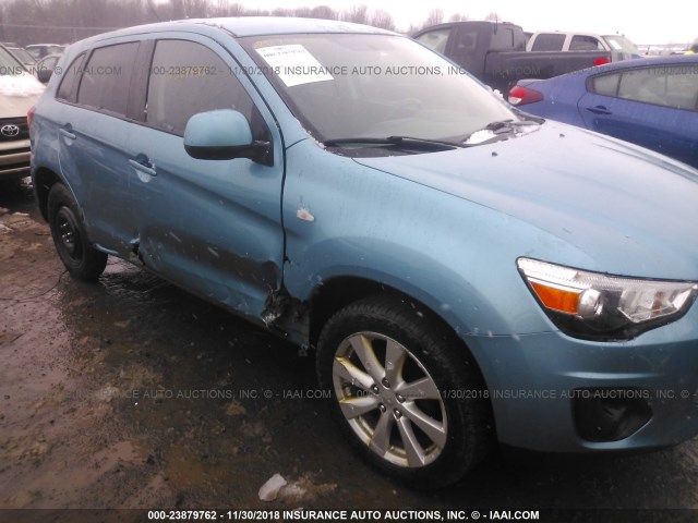 4A4AP3AU1DE013263 - 2013 MITSUBISHI OUTLANDER SPORT ES Light Blue photo 6