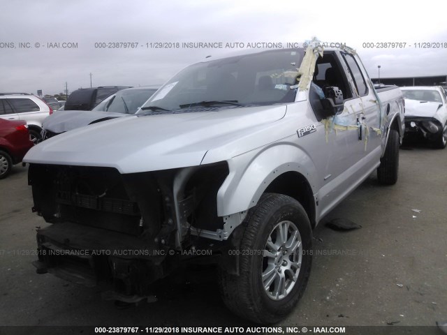 1FTEX1EP1FFA70853 - 2015 FORD F150 SUPER CAB SILVER photo 2