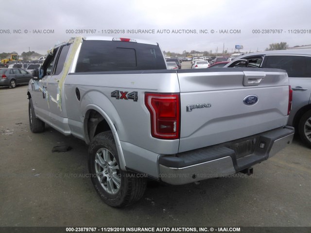 1FTEX1EP1FFA70853 - 2015 FORD F150 SUPER CAB SILVER photo 3