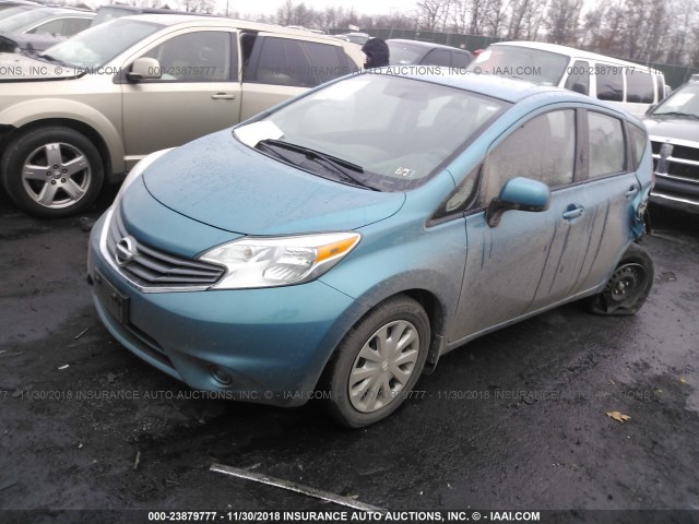 3N1CE2CPXEL374129 - 2014 NISSAN VERSA NOTE S/S PLUS/SV/SL BLUE photo 2