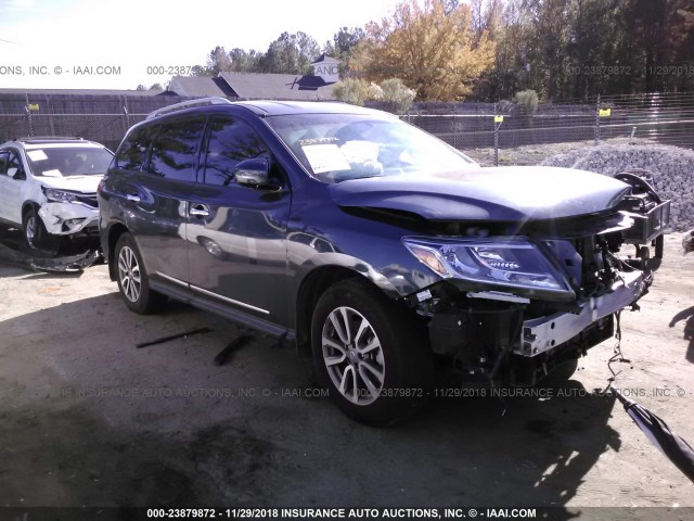 5N1AR2MN3FC686467 - 2015 NISSAN PATHFINDER S/SV/SL/PLATINUM BLUE photo 1