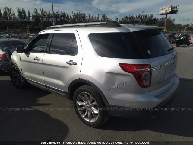 1FM5K7F85EGA97003 - 2014 FORD EXPLORER LIMITED SILVER photo 3