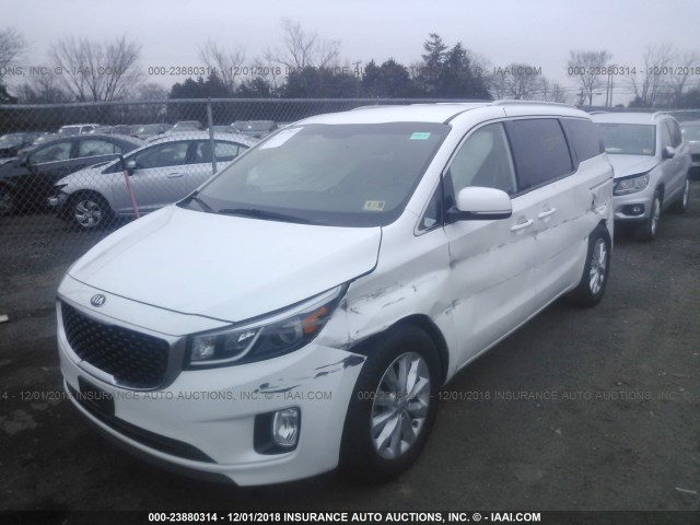 KNDMC5C14G6157791 - 2016 KIA SEDONA EX/SX WHITE photo 2