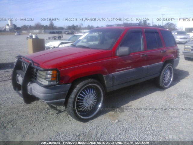 1J4GZ58S8VC629948 - 1997 JEEP GRAND CHEROKEE LAREDO/TSI RED photo 2