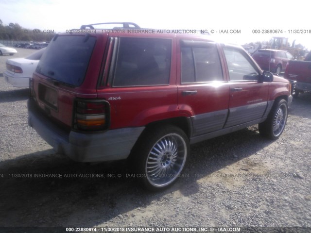 1J4GZ58S8VC629948 - 1997 JEEP GRAND CHEROKEE LAREDO/TSI RED photo 4