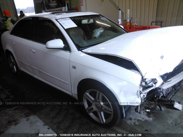 WAUAF78E08A022076 - 2008 AUDI A4 2.0T WHITE photo 1