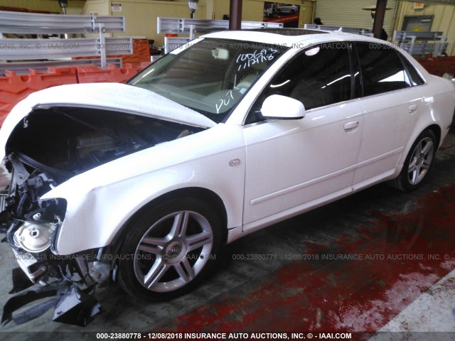 WAUAF78E08A022076 - 2008 AUDI A4 2.0T WHITE photo 2