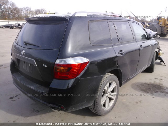 JTEDS43A882058764 - 2008 TOYOTA HIGHLANDER SPORT BLACK photo 4