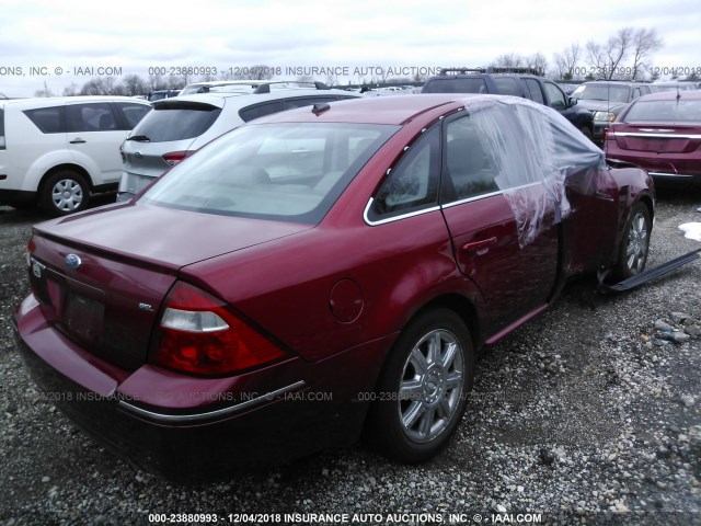 1FAHP24137G120489 - 2007 FORD FIVE HUNDRED SEL RED photo 4