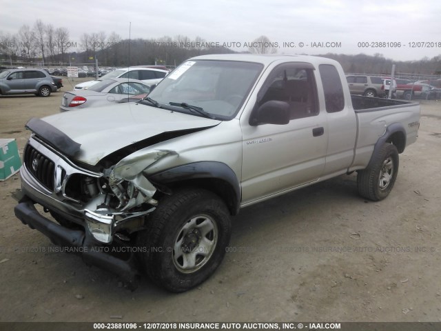 5TEWN72N41Z738740 - 2001 TOYOTA TACOMA XTRACAB GRAY photo 2