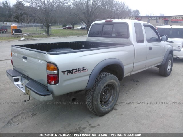 5TEWN72N41Z738740 - 2001 TOYOTA TACOMA XTRACAB GRAY photo 4