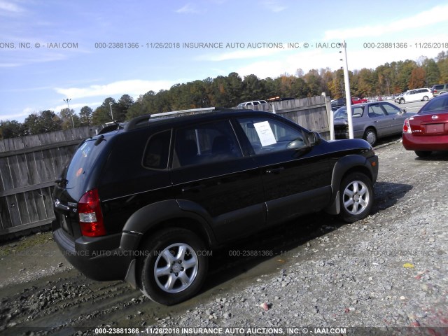 KM8JN12D25U084409 - 2005 HYUNDAI TUCSON GLS/LX BLACK photo 4