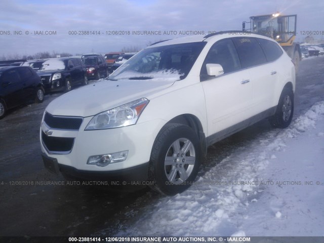 1GNKVGED3BJ136853 - 2011 CHEVROLET TRAVERSE LT WHITE photo 2