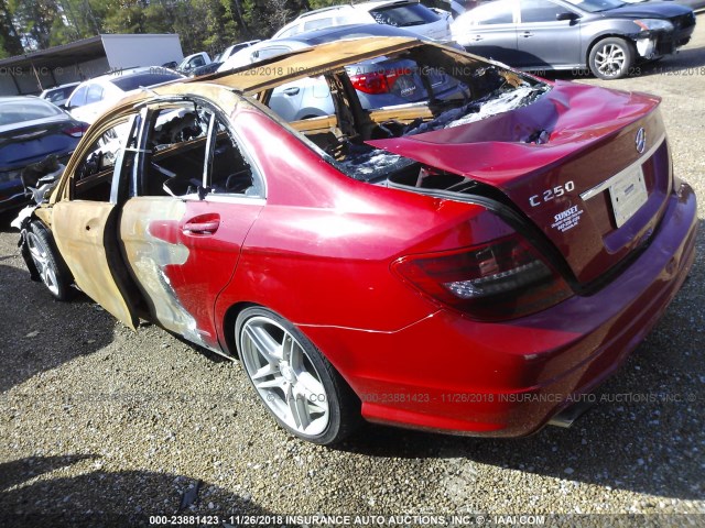 WDDGF4HB0DR241624 - 2013 MERCEDES-BENZ C 250 RED photo 3