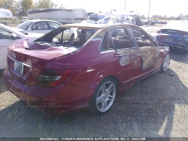 WDDGF4HB0DR241624 - 2013 MERCEDES-BENZ C 250 RED photo 4