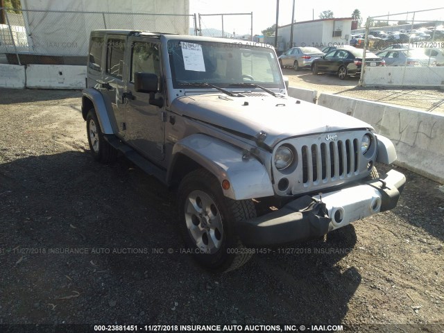 1C4BJWEG7FL769486 - 2015 JEEP WRANGLER UNLIMITE SAHARA SILVER photo 1