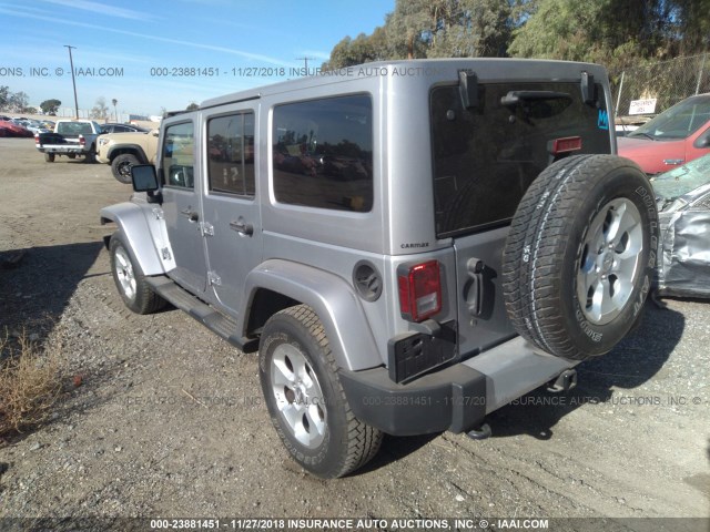 1C4BJWEG7FL769486 - 2015 JEEP WRANGLER UNLIMITE SAHARA SILVER photo 3