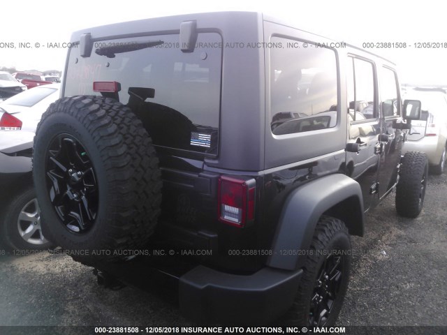 1C4BJWDG6HL611497 - 2017 JEEP WRANGLER UNLIMITE  BLACK photo 4