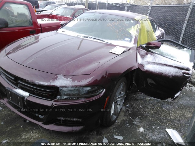 2C3CDXCT6HH522949 - 2017 DODGE CHARGER R/T BURGUNDY photo 2