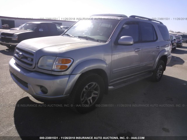 5TDBT48A73S172855 - 2003 TOYOTA SEQUOIA LIMITED GRAY photo 2