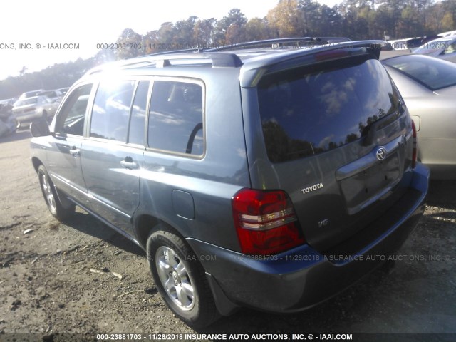 JTEGF21A020052923 - 2002 TOYOTA HIGHLANDER LIMITED BLUE photo 3