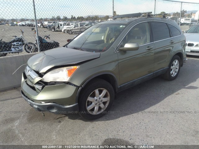 JHLRE48787C116270 - 2007 HONDA CR-V EXL GREEN photo 2