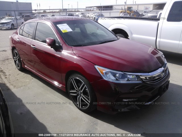 1HGCR2F5XHA041020 - 2017 HONDA ACCORD SPORT RED photo 1