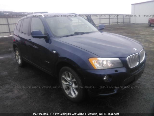 5UXWX7C56BL732560 - 2011 BMW X3 XDRIVE35I BLUE photo 1